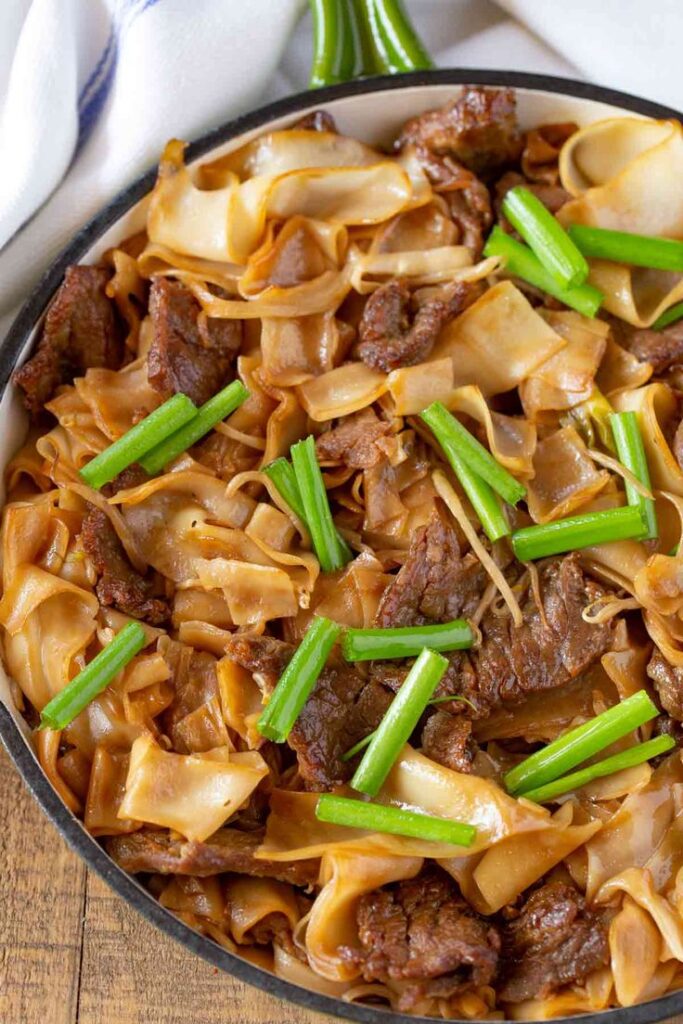 Best beef chow fun in a skillet