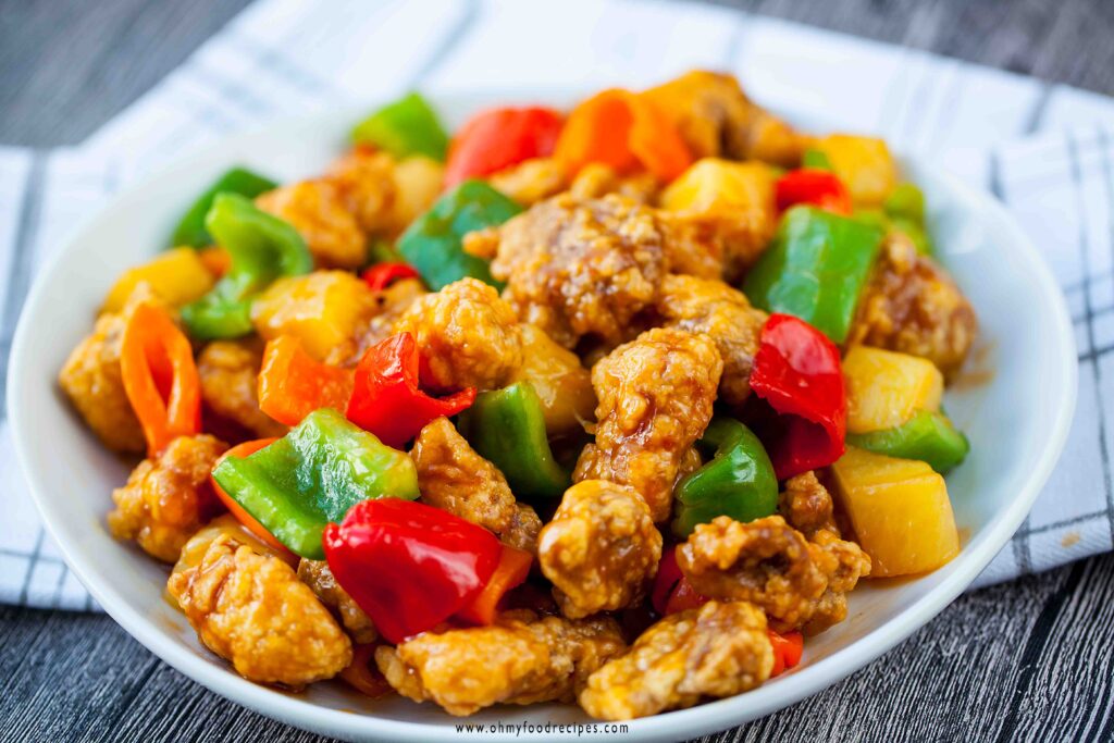 Sweet and Sour Chicken (Without Deep-Frying)￼