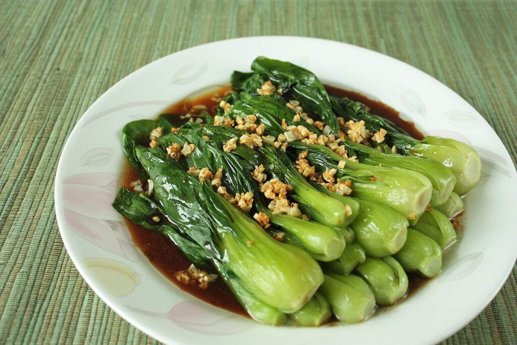 Choy Sum with Garlic Sauce (白灼菜心)