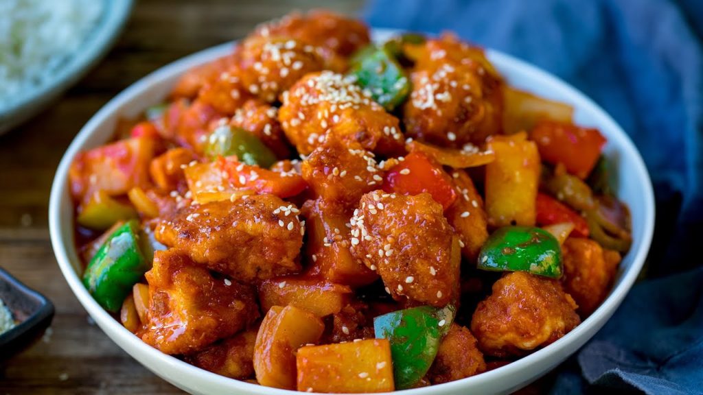 Sweet and Sour Chicken (Without Deep-Frying)￼